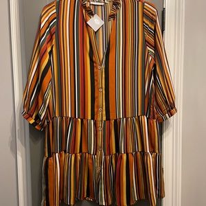 Karlie stripe tunic dress - NWT- Size L
